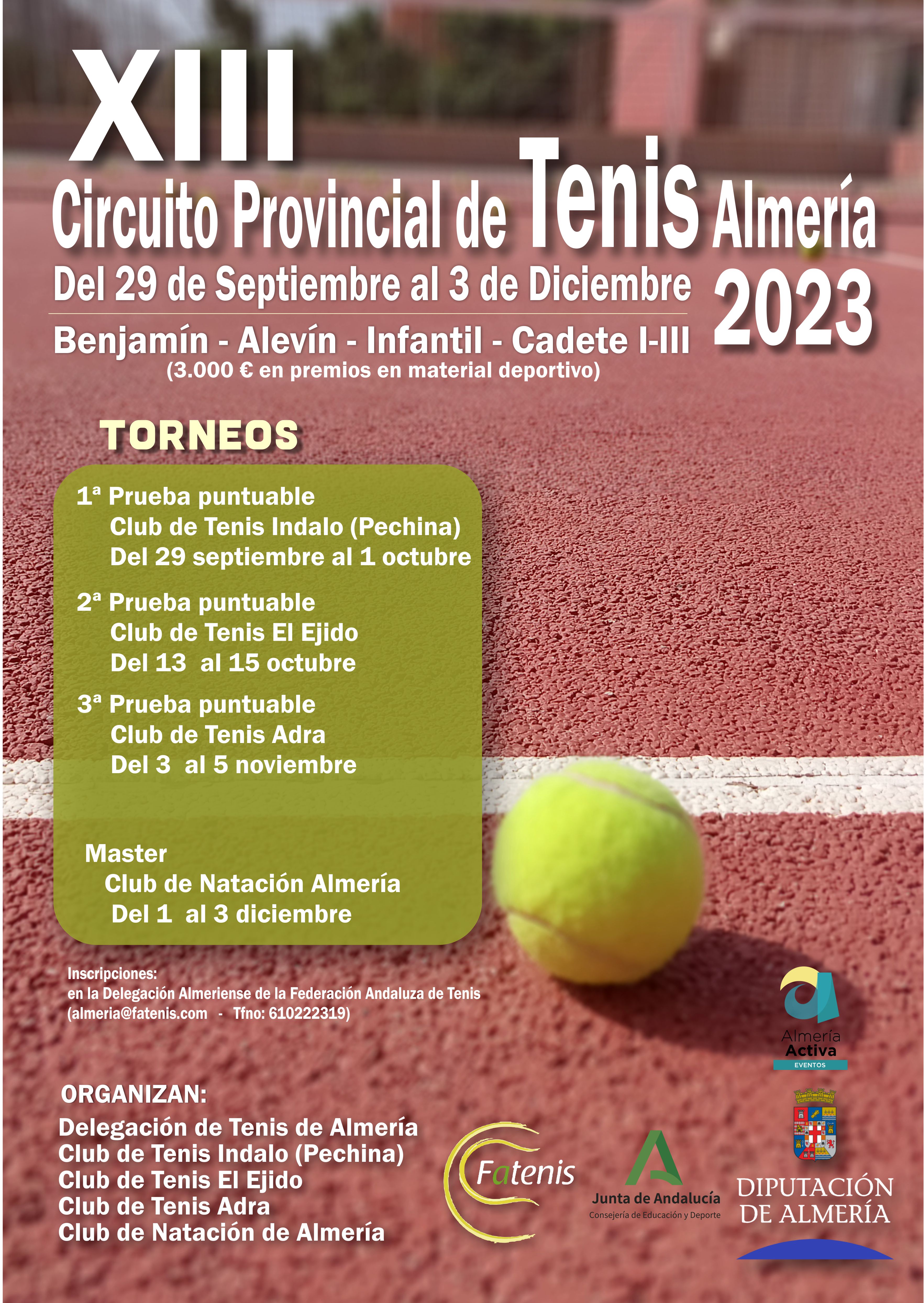 Circuito Provincial de Tenis. El Ejido  del 13 al 15-10-23